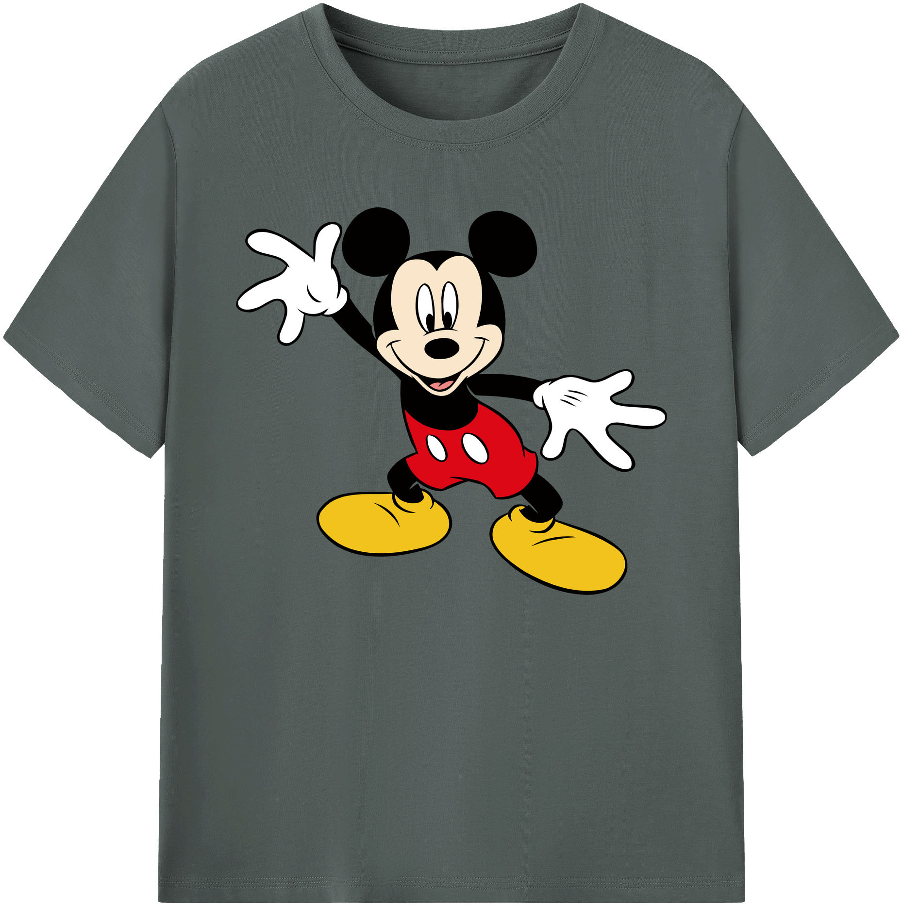 ミッキーマウス Mickey Mouse 綿100％ メンズ半袖Tシャツ｜肌触りやわらか＆通気性